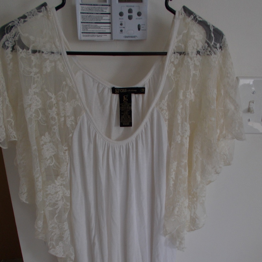 BEAUTIFUL LACE ANGEL WING SHIRT